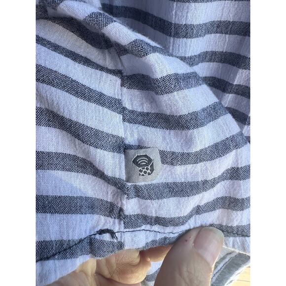 Mountain Hardwear Women's Shirt Long Sleeve Tie 2 Pockets Stripe Size Large - Picture 4 of 5